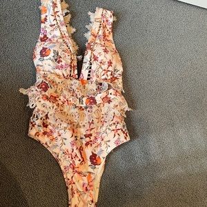 Floral Zimmerman one piece bathing suit size large